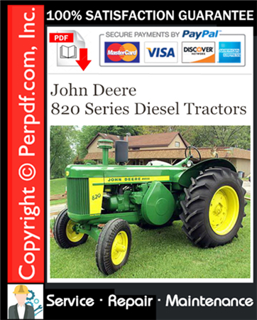 John Deere 820 Series Diesel Tractors Service Repair Manual Download