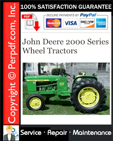 John Deere 2000 Series Wheel Tractors Service Repair Manual Download (SM2036)