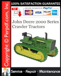 John Deere 2000 Series Crawler Tractors Service Repair Manual Download (SM2037)