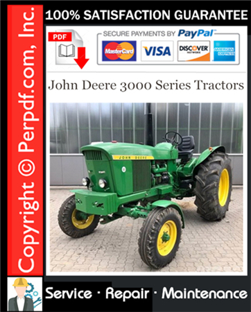 John Deere 3000 Series Tractors Service Repair Manual Download (SM2038)