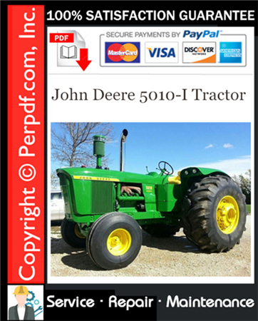 John Deere 5010-I Tractor Service Repair Manual Download