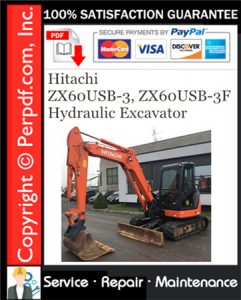 Hitachi ZX60USB-3, ZX60USB-3F Hydraulic Excavator Service Repair Manual + Circuit Diagram Download