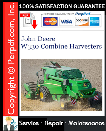 John Deere W330 Combine Harvesters Service Repair Manual Download