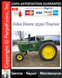 John Deere 2520 Tractor Service Repair Manual Download