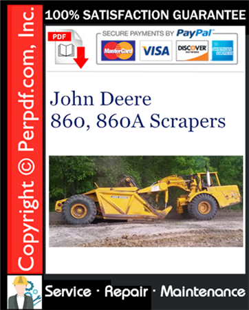 John Deere 860, 860A Scrapers Service Repair Manual Download