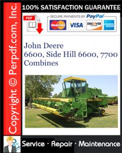 John Deere 6600, Side Hill 6600, 7700 Combines Service Repair Manual Download