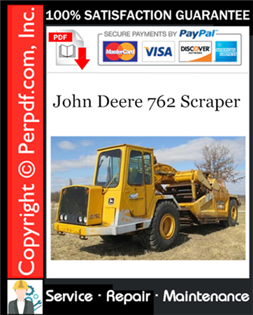 John Deere 762 Scraper Service Repair Manual Download