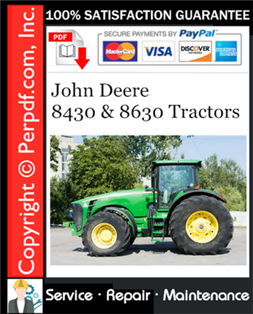 John Deere 8430 & 8630 Tractors Service Repair Manual Download