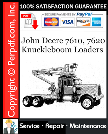 John Deere 7610, 7620 Knuckleboom Loaders Service Repair Manual Download