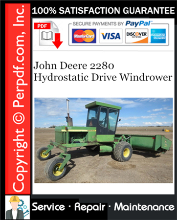 John Deere 2280 Hydrostatic Drive Windrower Service Repair Manual Download