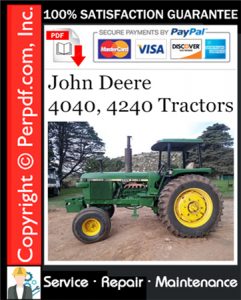 John Deere 4040, 4240 Tractors Service Repair Manual Download