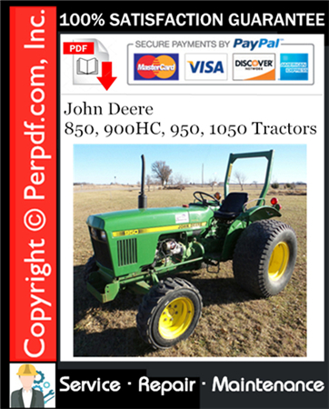 John Deere 850, 900HC, 950, 1050 Tractors Service Repair Manual Download