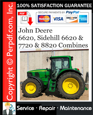 John Deere 6620, Sidehill 6620 & 7720 & 8820 Combines Service Repair Manual Download