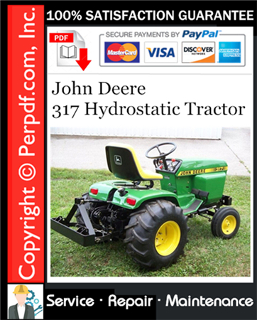 John Deere 317 Hydrostatic Tractor Service Repair Manual Download