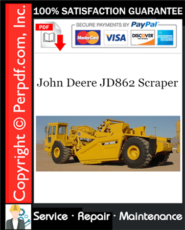 John Deere JD862 Scraper Service Repair Manual Download