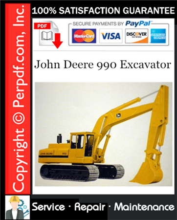 John Deere 990 Excavator Service Repair Manual Download