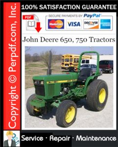 John Deere 650, 750 Tractors Service Repair Manual Download