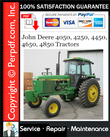 John Deere 4050, 4250, 4450, 4650, 4850 Tractors Service Repair Manual Download