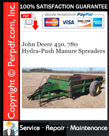 John Deere 450, 780 Hydra-Push Manure Spreaders Service Repair Manual Download