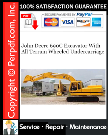 John Deere 690C Excavator With All Terrain Wheeled Undercarriage Service Repair Manual Download