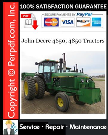 John Deere 4650, 4850 Tractors Repair Technical Manual Download