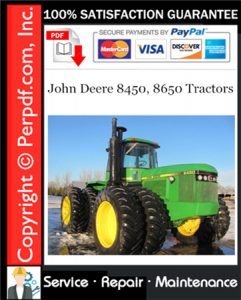 John Deere 8450, 8650 Tractors Service Repair Manual Download