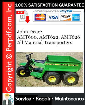 John Deere AMT600, AMT622, AMT626 All Material Transporters Service Repair Manual Download