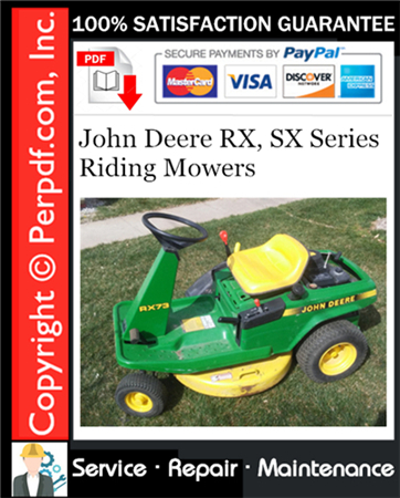 John Deere RX, SX Series Riding Mowers Service Repair Manual Download