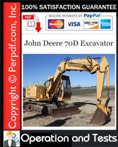 John Deere 70D Excavator Operation and Test Technical Manual Download