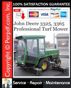 John Deere 3325, 3365 Professional Turf Mower Service Repair Manual