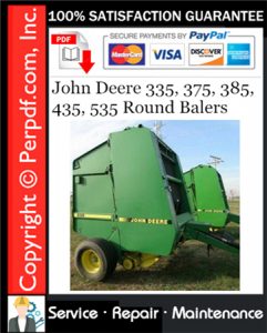 John Deere 335, 375, 385, 435, 535 Round Balers Service Repair Manual