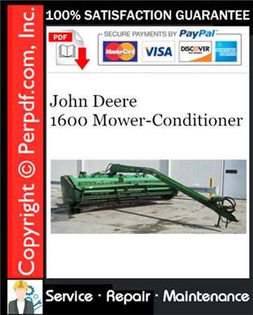 John Deere 1600 Mower-Conditioner Service Repair Manual Download