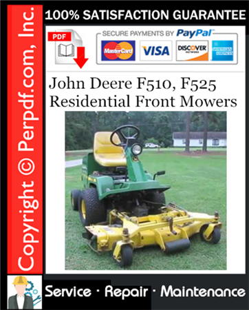 John Deere F510, F525 Residential Front Mowers Service Repair Manual Download