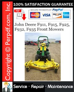 John Deere F911, F915, F925, F932, F935 Front Mowers Service Repair Manual