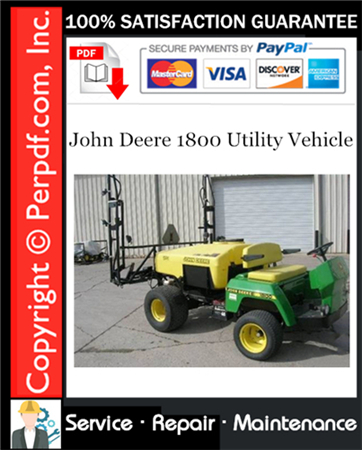 John Deere 1800 Utility Vehicle Service Repair Manual