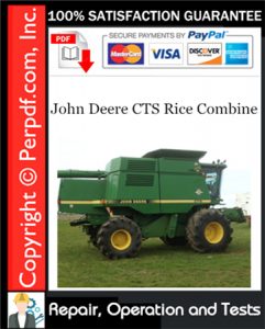 John Deere CTS Rice Combine Repair, Operation and Tests