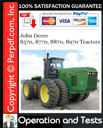 John Deere 8570, 8770, 8870, 8970 Tractors Operation and Tests