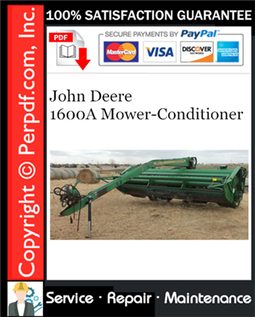 John Deere 1600A Mower-Conditioner Service Repair Manual Download