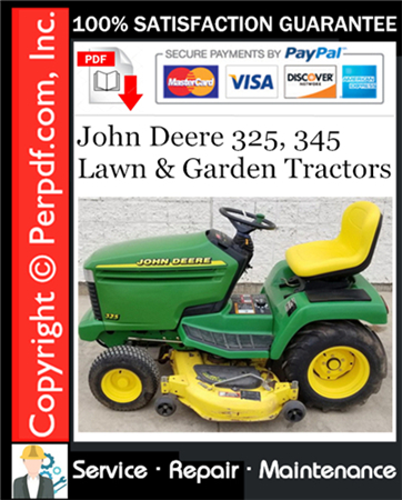 John Deere 325, 345 Lawn & Garden Tractors Service Repair Manual Download
