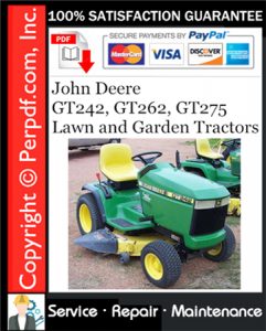 John Deere GT242, GT262, GT275 Lawn and Garden Tractors Service Repair Manual Download