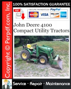 John Deere 4100 Compact Utility Tractors Service Repair Manual Download