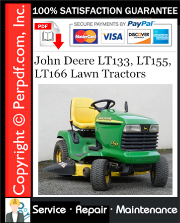 John Deere LT133, LT155, LT166 Lawn Tractors Service Repair Manual Download