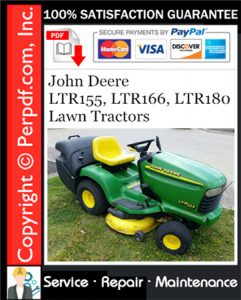 John Deere LTR155, LTR166, LTR180 Lawn Tractors Service Repair Manual