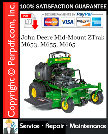 John Deere Mid-Mount ZTrak M653, M655, M665 Service Repair Manual