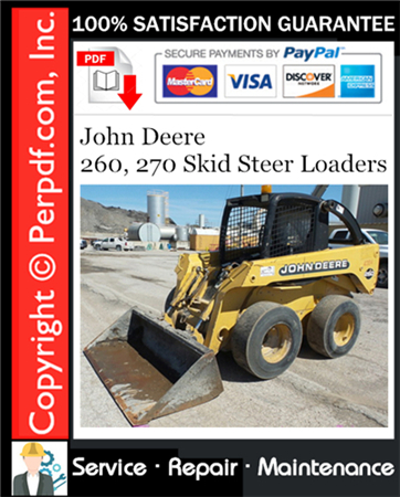 John Deere 260, 270 Skid Steer Loaders Service Repair Manual