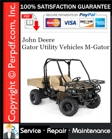 John Deere Gator Utility Vehicles M-Gator Service Repair Manual Download