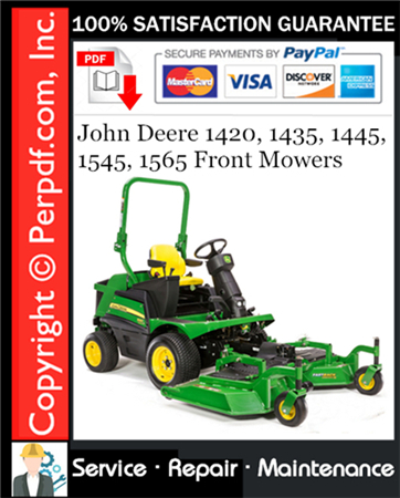 John Deere 1420, 1435, 1445, 1545, 1565 Front Mowers Service Repair Manual