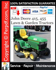 John Deere 415, 455 Lawn & Garden Tractors Service Repair Manual