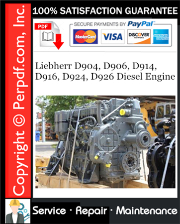 Liebherr D904, D906, D914, D916, D924, D926 Diesel Engine Technical Manual Download