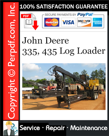 John Deere 335, 435 Log Loader Service Repair Manual